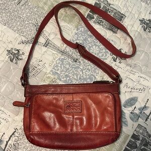 Fossil burgundy Leather Crossbody Bag